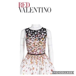 Red Valentino Floral A-line Dress Sz 14